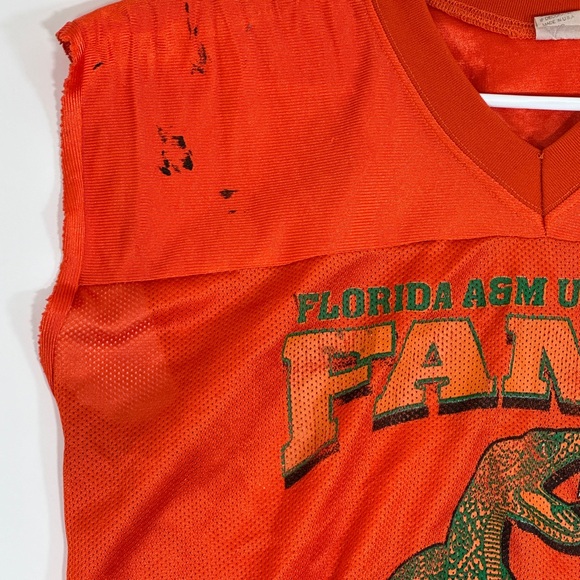 Vintage Famu Rattlers Florida A&M Football Jersey Sz XS Orange Russell Rare READ - Picture 5 of 16